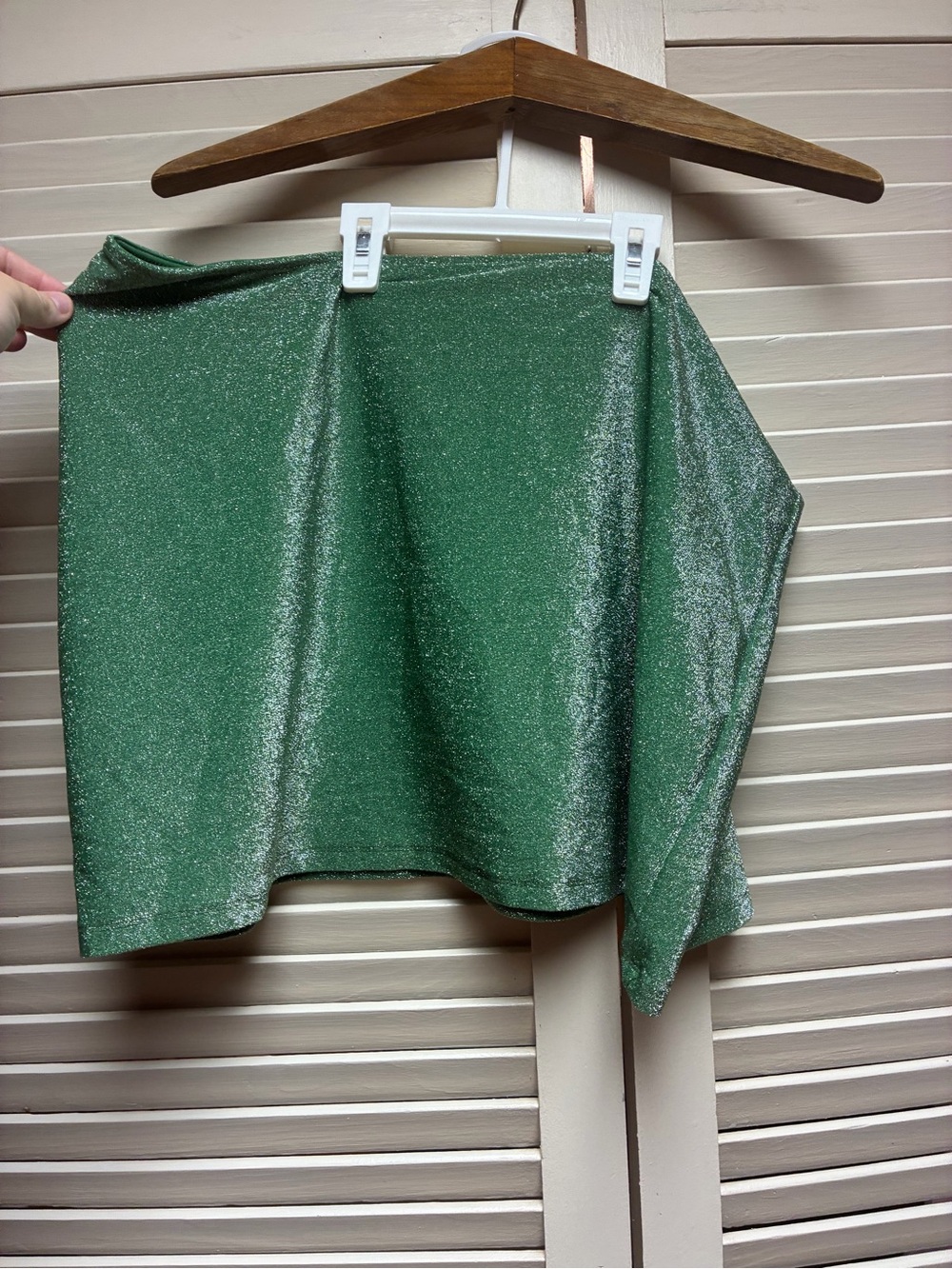 Green PINK Shimmer Mini Skirt